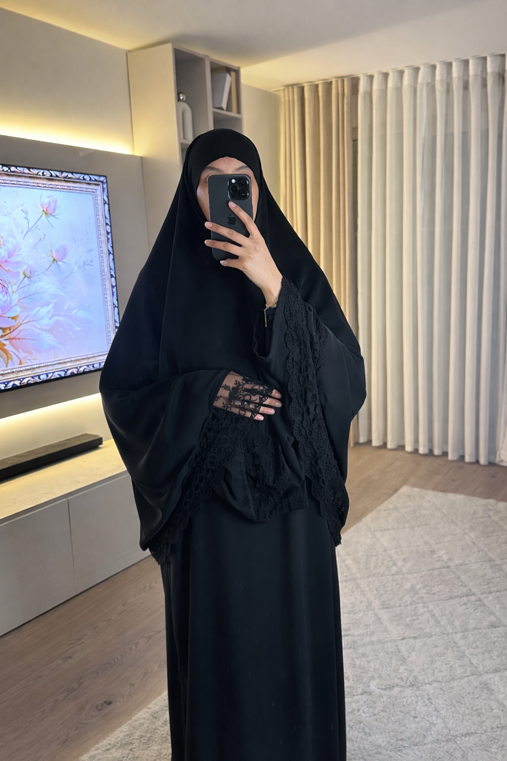 ENSEMBLE DE PRIÈRE DENTELLE NOIRE