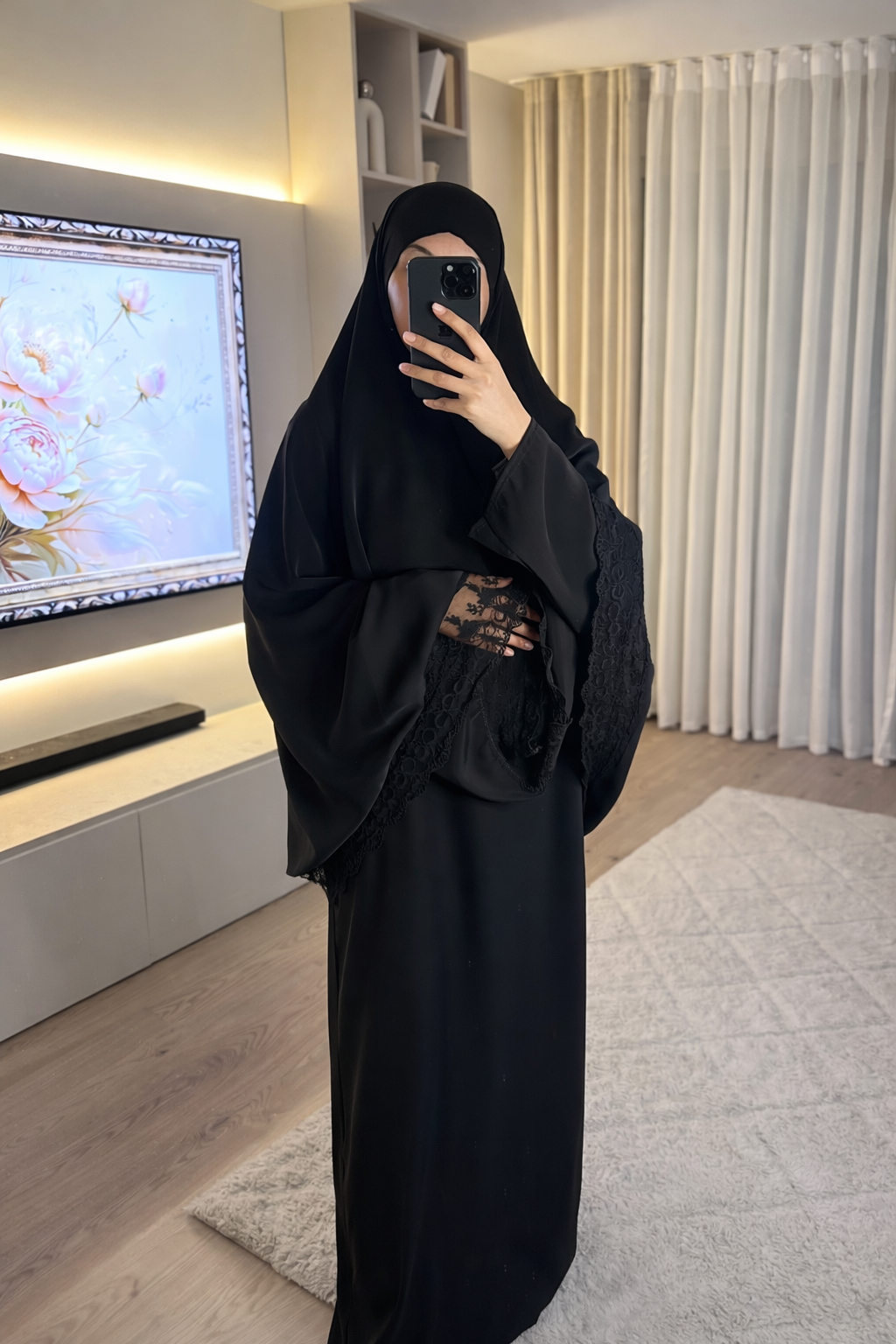 ENSEMBLE DE PRIÈRE DENTELLE NOIRE